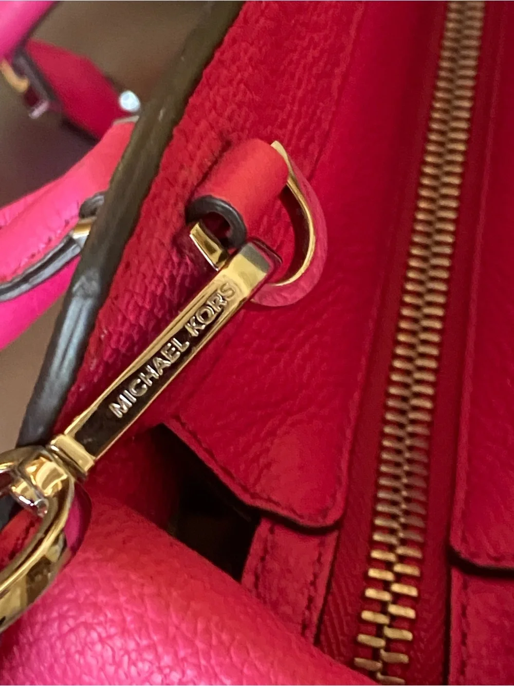Michael Kors Hot Pink Leather Satchel